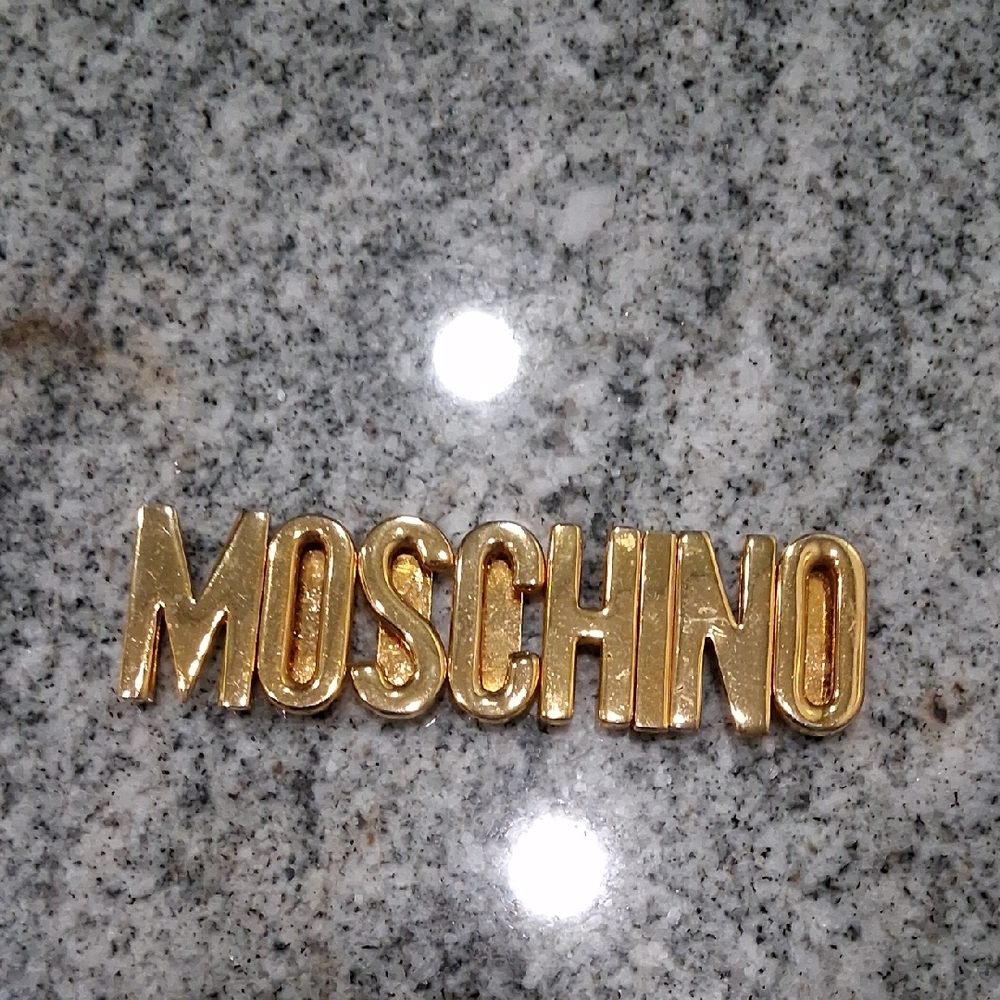 Moschino Shiny Gold Logo Belt Letters